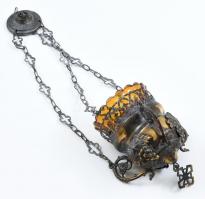 Örökmécs, fém, üveg betéttel, kopott, m: 35 cm