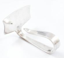 Ezüst(Ag) hajlított nyelű orvosságtörő lapát, jelzett, h: 5 cm, nettó: 19,4 g