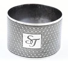 Ezüst(Ag) szalvétagyűrű, jelzett, d: 4,4 cm, nettó: 28,9 g