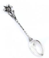 Ezüst(Ag) havasi gyopáros Innsbruck díszkanál, jelzett, h: 11 cm, nettó: 9,4 g