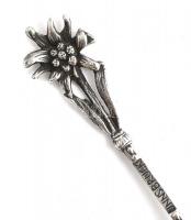 Ezüst(Ag) havasi gyopáros Innsbruck díszkanál, jelzett, h: 11 cm, nettó: 9,4 g