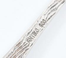 Ezüst (Ag) fagylaltos kanál, jelzett, h: 16,5 cm, nettó: 31 g