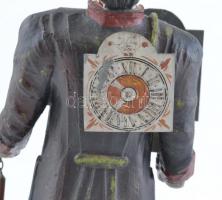 Antik figurális óra, mechanikus szerkezettel, kopásnyomokkal, működik, m: 37 cm