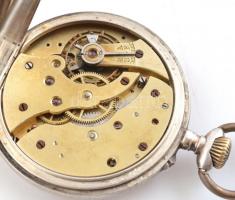 Philippe Sauvage ezüst tokos zsebóra, működik, kopott, jelzett, d: 50 mm