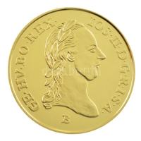 DN "Magyar aranypénzek utánveretben - II. József dukát" aranyozott Ag emlékérem kapszulába...