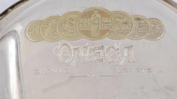 Omega ezüsttokos, mechanikus zsebóra, stopperes, kronográfos, pontosan jár, számlap javított, sérült...