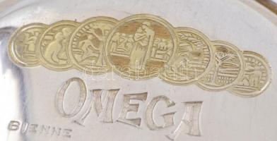 Omega ezüsttokos, mechanikus zsebóra, stopperes, kronográfos, pontosan jár, számlap javított, sérült...