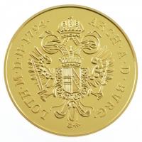 DN "Magyar aranypénzek utánveretben - II. Ferenc dukát" aranyozott Ag emlékérem kapszulában, tanúsítvánnyal (5,5g/0.333/25mm) T:PP