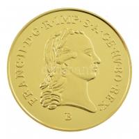 DN "Magyar aranypénzek utánveretben - II. Ferenc dukát" aranyozott Ag emlékérem kapszulába...