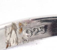Ezüst(Ag) gyűrű szintetikus rubinnal, állítható méret (kb. 50), bruttó: 3,3 g