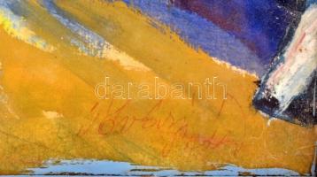 Tóvári Tóth István (1909-2004): Táj. Vegyes technika, farost, jelezve jobbra lent, hátoldalán Képcsa...