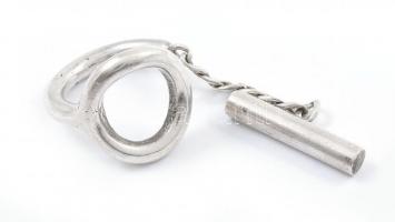 Ezüst(Ag) design gyűrű, jelzés nélkül, méret: 50, nettó: 10,8 g