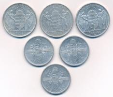 1943. 5P Al "Horthy Miklós születésének 75. évfordulója" (3db) + 1945. 5P Al "Parlame...