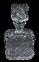 Ólomkristály likőrös palack, hibátlan, dugó belseje sérült, m: 18 cm