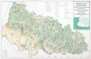 Kárpátalja műemlékei 3 nyelvű térkép. 66x44 cm
