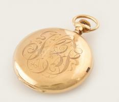 Elgin 14K arany (Au) zsebóra. Jelzett szerkezet, tok. br 59,8 g d:45mm