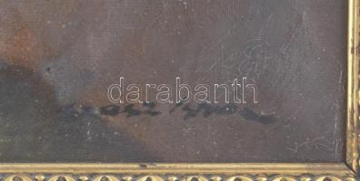 Szász István (1878-1965): Hegedülő fiú. Olaj, vászon, jelzett, kissé sérült. Dekoratív, kissé sérült...