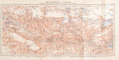 Transzhimalája. Sven Hedin utazásának térképe 70x34 cm