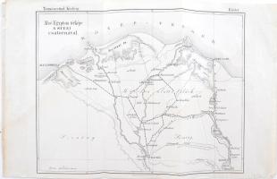 cca 1860 Alsó Egyiptom térképe a Suezi csatornával 40x25 cm