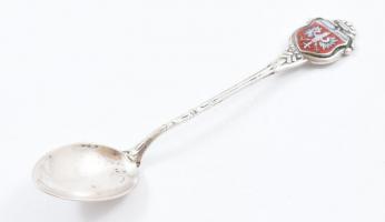 Ezüst(Ag) díszkanál "Frankfurt", jelzett, h: 9,5 cm, bruttó: 7 g