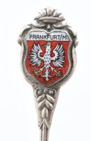 Ezüst(Ag) díszkanál "Frankfurt", jelzett, h: 9,5 cm, bruttó: 7 g
