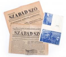1945 A Szabad Szó Szálasi hazahozataláról tudósító száma, hozzá a nyilasok rémtetteiről szóló képsorozat