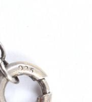 Ezüst(Ag) nyaklánc szintetikus rubinnal díszített medállal, jelzett, h: 42 cm, bruttó: 12,1 g