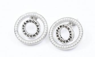 Ezüst(Ag) kör alakú fülbevalópár Pandora jelzéssel, d: 2 cm, bruttó: 3,9 g