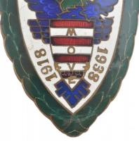 1938. "MOVE (Magyar Országos Véderő Egylet) 1918-1938" zománcozott bronz jelvény hátoldalo...