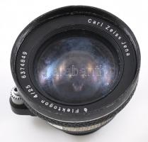 Carl Zeiss Flektogon 4/25-ös objektív bőr tokkal, Exacta bajonettes, működő állapotban, d: 8 cm tokk...