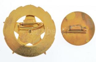 ~1960. "A Bányászat Kiváló Dolgozója" aranyozott, zománcozott jelvény miniatűrrel, dísztok...