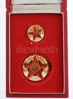 ~1960. "A Bányászat Kiváló Dolgozója" aranyozott, zománcozott jelvény miniatűrrel, dísztok...