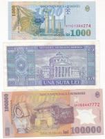 Románia 1966. 100L + 1998. 1000L + 2001. 100.000L T:III
Romania 1966. 100 Lei + 1998. 1000 Lei + 20...