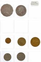 33db-os érmetétel kisalakú berakóban, főleg orosz érmékkel, közte 1843. 2k Cu (átfúrva) + 1895. 10k ...