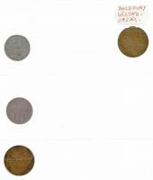 33db-os érmetétel kisalakú berakóban, főleg orosz érmékkel, közte 1843. 2k Cu (átfúrva) + 1895. 10k ...