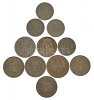 Lengyelország 1964-1977. 10Zl-20Zl (11db forgalmi emlékérme) T:2,2- Poland 1964-1977. 10 Złotych - 20 Złotych (11pcs circulating commemorative coins) C:XF,VF