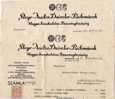 Magyarország 1939 Steyr-Puch levélpapír + számla