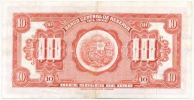 Peru 1965. 10S "C48 623080" T:III tűzőgép lyukak
Peru 1965. 10 Soles de Oro "C48 623...