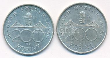 1994. 200Ft Ag "Deák" (2db) T:1- patina Adamo F13