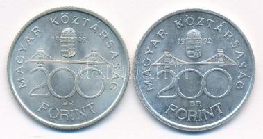 1992-1993. 200Ft Ag "MNB" (2xklf) T:1- Adamo F13