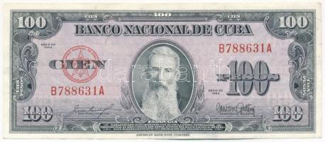 Kuba 1954. 100P B 788631 A T:III Cuba 1954. 100 Pesos B 788631 A C:F Krause P#82