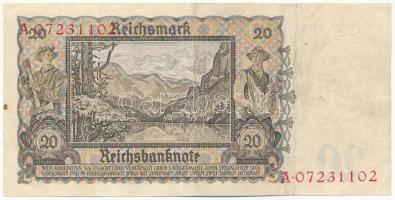 Német Harmadik Birodalom 1939. 20M "A 07231102" T:III folt 
German Third Reich 1939. 20 M...