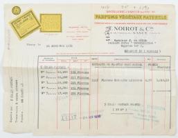 1936 Francia parfüm anyag magyar gyógyszertár számára adott számlája, vámokmánya