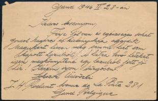 1946 Belga reklámos levelezőlap