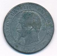 Franciaország 1855D 10c korabeli(?) fém hamisítvány (8,66g) T:3 France 1855D 10 Centimes contemporary(?) metal fake (8,66g) C:F