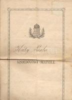 Magyarország 1896 Kisdedóvónői oklevél