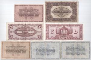 7db-os vegyes magyar bankjegy tétel, közte 1920. 100K + 1946. 10.000BP + 100.000BP + 10.000AP + 100....