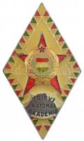 ~1960-1970. "Zrínyi Katonai Akadémia" zománcozott fém sapkajelvény (~45x26mm) T:2,2- zománchiba