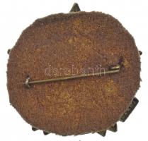 1955. "Díszszemle 1945-1955 április 4." zománcozott bronz jelvény (~41mm) T:2 zománchiba