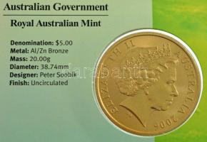 Ausztrália 2006. 5$ Al-Br "XVIII. Nemzetközösségi Játékok - A királynő fáklya átadása" kar...